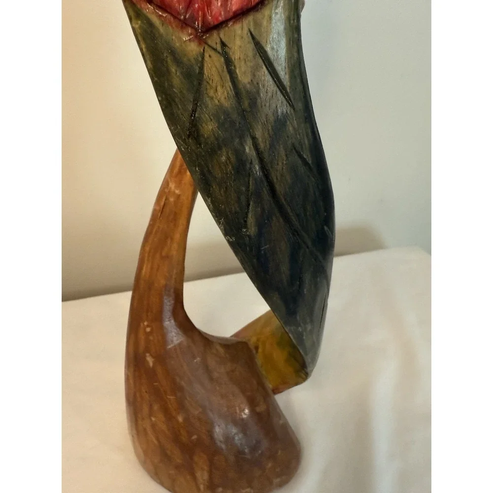 Hand‎ Carved & Painted Wooden Parrot!